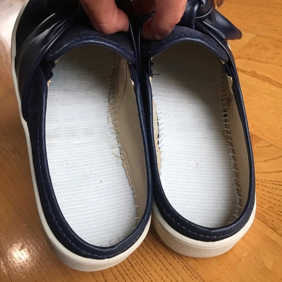 Spenco barbados shoes suede bow mules navy blue womens size 6.5 slides slip on - Picture 10 of 11